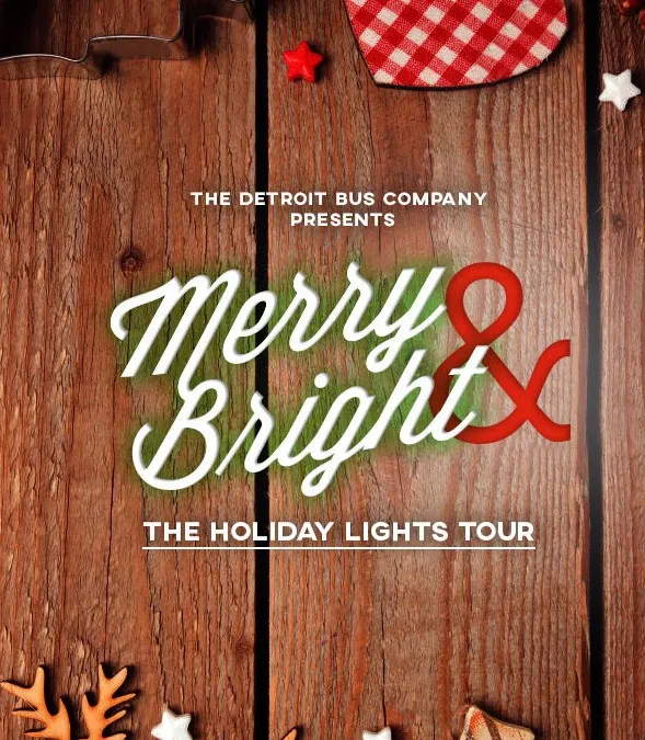 Merry & Bright: The Holiday Lights Tour — title card with ornaments and candy canes